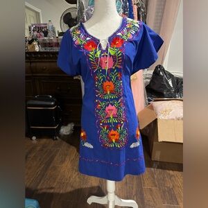 Embroidered Blue Dress